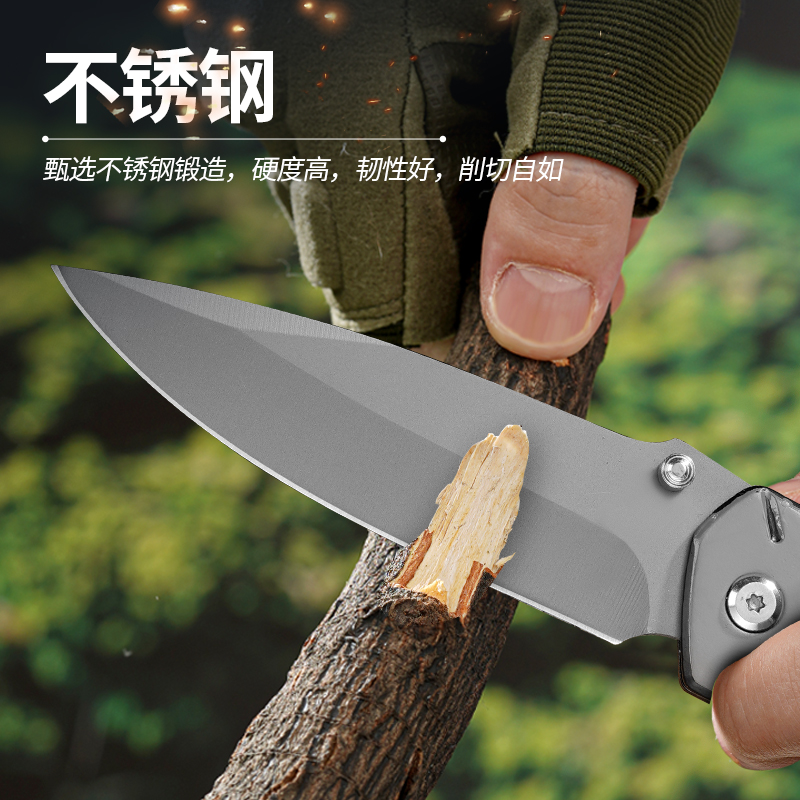 折叠小刀家用锋利水果刀具多功能便携防身破窗户外生存切肉露营刀 - 图0