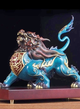 全铜中式客厅玄关办公室貔貅摆件