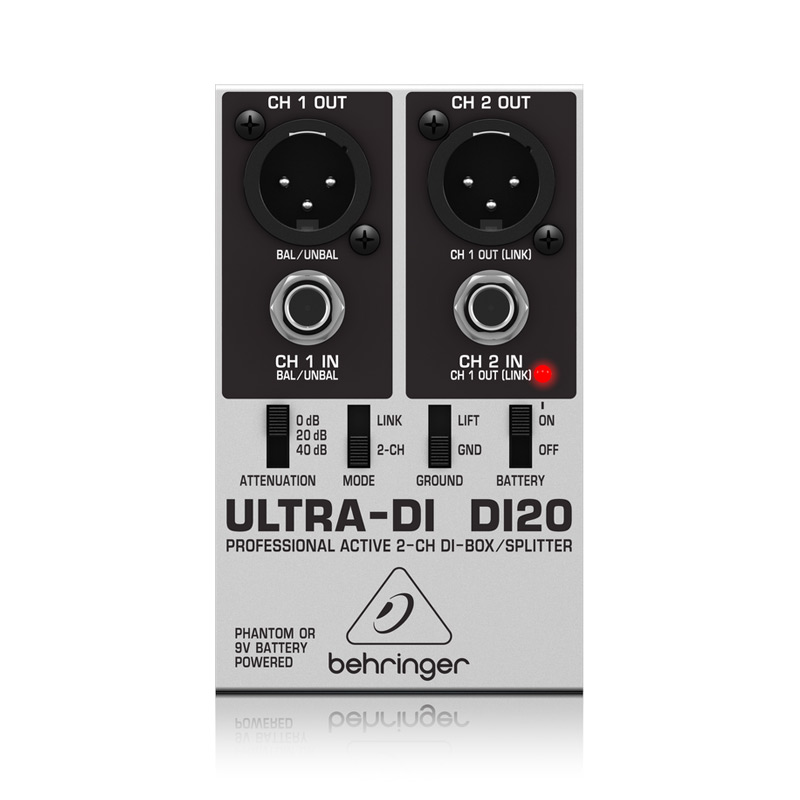 BEHRINGER/百灵达 DI20 双通道转平衡舞台吉他贝斯有源DI盒效果器 - 图3