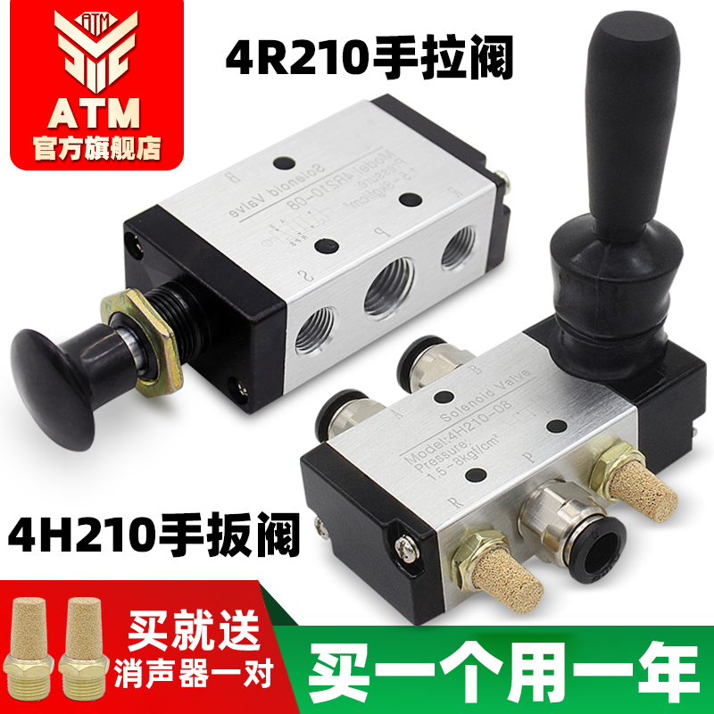 气动开关手动阀4H210-08手扳阀气缸换向机械阀4R210手拉控制阀门 - 图0
