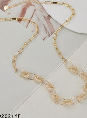 小众镂空缠绕环环相扣项链女