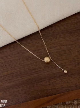 S925纯银高级感金色项链女时尚个性锁骨链气质简约百搭颈链2025年