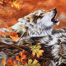 Вышивка Сучжоу 98*128顾氏手工苏绣四匹狼2-6丝苏州刺绣动物成品墙壁装饰挂画 Gu manual