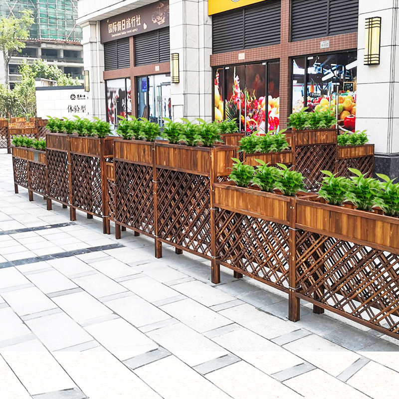 花架屏风隔断餐厅饭店户外防腐木栅栏围栏护栏餐饮办公室花盆架子 - 图3