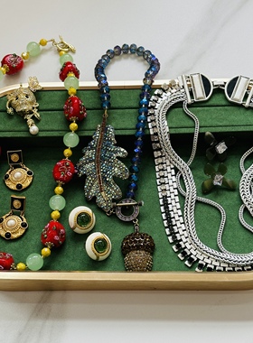 时尚流行饰品项链波西米亚复古中古琉璃珍珠石头古典原创设计