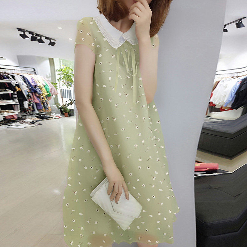 牛油果绿2020新款夏欧洲站女连衣裙 梵莉思女装连衣裙