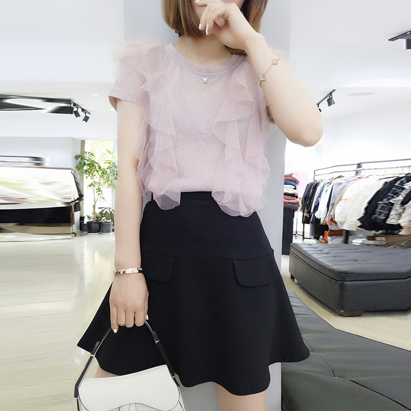 短袖上衣女设计感t恤 梵莉思女装T恤