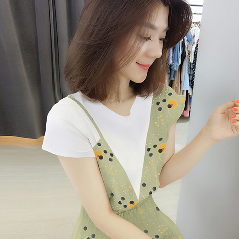 牛油果绿连衣裙2020新款夏潮欧洲站 梵莉思女装连衣裙