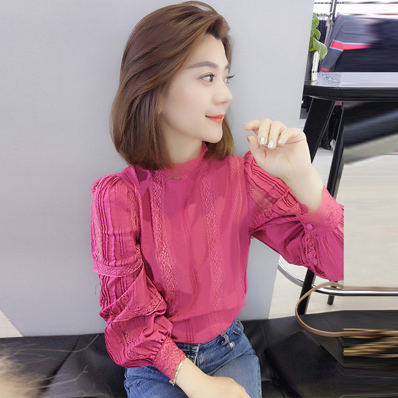 欧洲站春秋装2020新款欧货秋季洋气 梵莉思女装蕾丝衫/雪纺衫