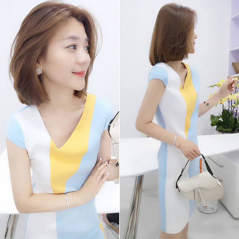 2020新款夏欧洲站女装直筒中长裙子 梵莉思女装连衣裙