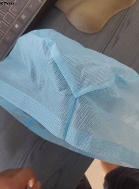 一次性帽子护士帽PP平顶帽无纺布蓝色防尘手术医生帽100只一包