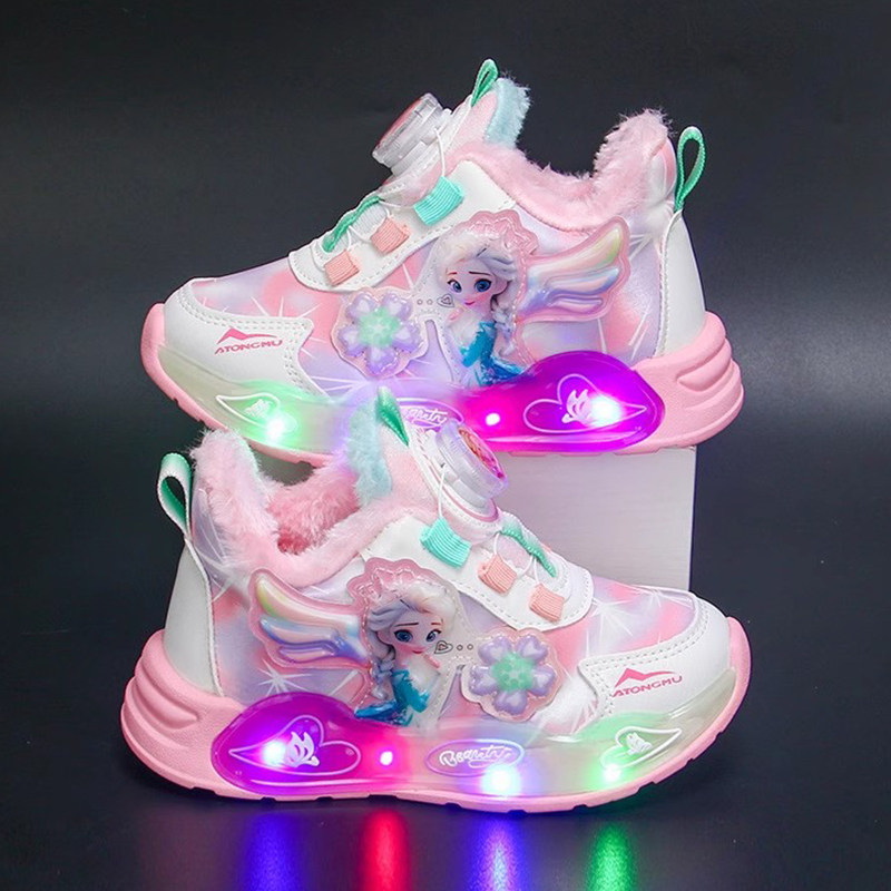 3秋冬款4儿童鞋子带灯5发光加绒女童运动鞋女宝女孩夹棉鞋公主2岁,淘宝优惠券,粉丝福利购,淘宝优惠卷