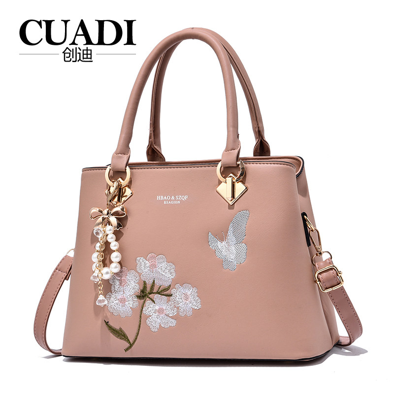 cuadi /创迪个性刺绣大容量手提包 cuadi创迪女士包袋