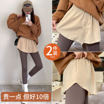 Shark Pants Fart Curtain Lady Spring Autumn winter hit bottom hem Hip Wear inside Hip Fake two Ass Half Body Dress