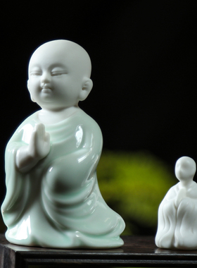 小和尚禅意新中式摆件陶瓷客厅