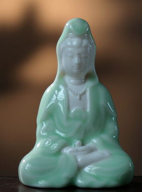 观音镇宅保平安线香插创意陶瓷