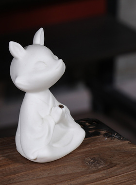 可爱小狐狸禅意摆件桌面摆件