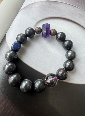 金刚武士 天然老矿料舒俱徕黑舒圆珠手串