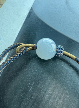 清风朗月 天然翡翠浅紫苹果型珠手绳