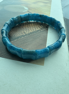 少见的蓝 铜陵矿竹节手牌