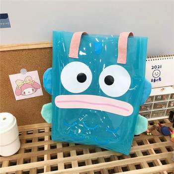 Cartoon Mermaid Ugly Fish Bag Hand Carrying Jelly Bag Diagonal Tote Bag ຄວາມອາດສາມາດຂະຫນາດໃຫຍ່ພາດສະຕິກ PVC Tuition Bag Shoulder