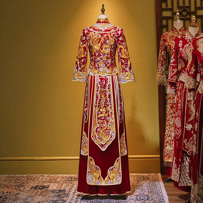 秀禾服新娘2021新款结婚中式敬酒服 芙蔓旗袍