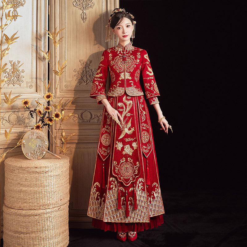 【清仓】秀禾服2021新款新娘结婚婚纱 芙蔓旗袍