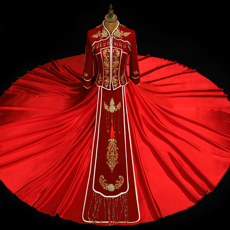 2021年新款中式婚纱结婚 芙蔓旗袍