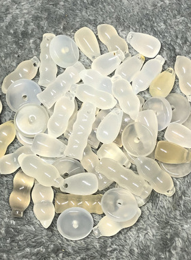 马达加斯加冰种玉髓玛瑙小配饰吊坠花生竹节平安扣车挂毛衣链坠子