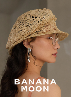法式隐约美感_小众手搓蕉麻钩针渔夫帽_异型大帽兜透视感文艺草帽