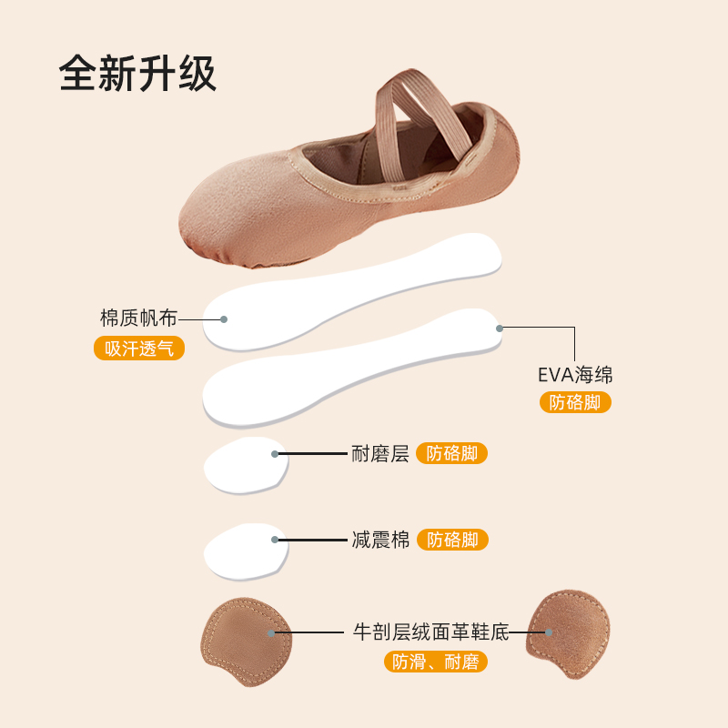 全弹力布舞蹈鞋软底女秋冬练功成人中国芭蕾儿童古典教师专用新款 - 图0