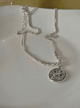 卫衣项链女ins轻奢小众潮酷辣妹做旧吊坠毛衣链个性时尚学生项链