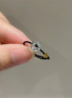 合金戒指 有钱花独特花朵钱币红绳编织绳戒指女小众设计指环调节