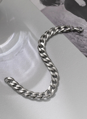 钛钢手链 古巴手链男女钛钢手链潮流复古欧美百搭时尚ins古巴链