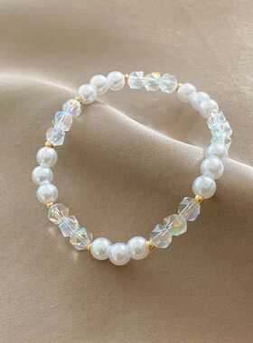 小众ins风气质简约珍珠拼接手链个性精致轻奢手串高级感百搭手镯