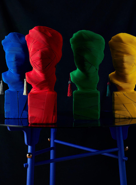 雕像摆件彩色绷带艺术石膏像