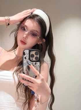 jennie同款无框渐变灰色y2k辣妹墨镜女款潮时尚高级感遮阳太阳镜