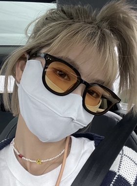 Jennie同款小脸lang绿色墨镜男小红书茶棕色偏光太阳镜女