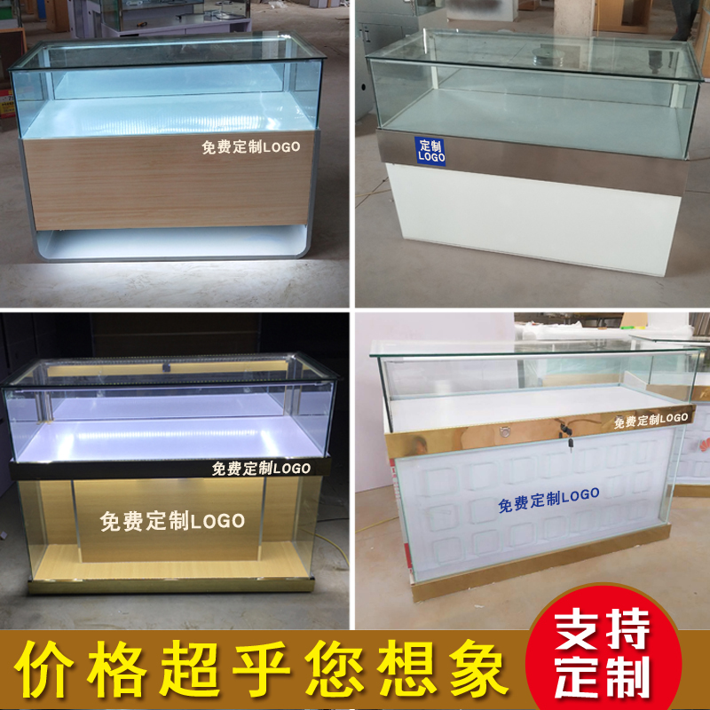 全新款手机柜台珠宝展示柜转角柜靠墙精品透明玻璃钢化陈列展柜桌