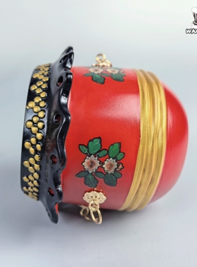 南狮鼓红色树脂桌面摆件