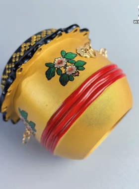 树脂南狮鼓金色摆件锣鼓镲套装