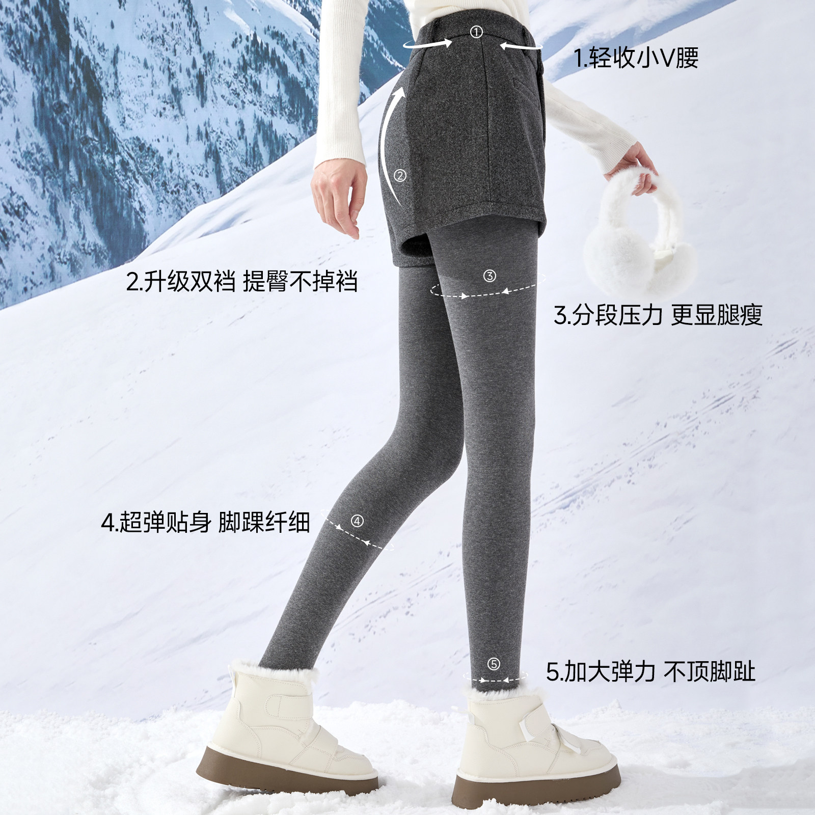 冬季加厚羊毛打底裤女加绒保暖可外穿压力显瘦防风御寒灰色连裤袜,淘宝优惠券,粉丝福利购,淘宝优惠卷