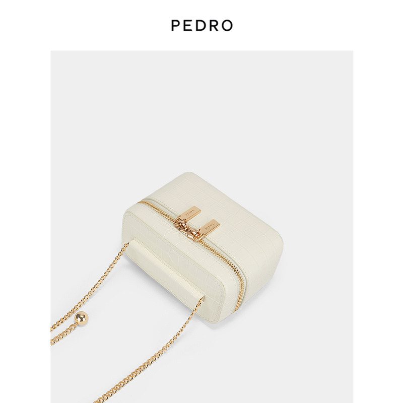 pedro小牛皮箱子斜挎包 PEDRO女士包袋