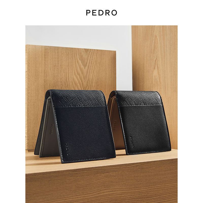 pedro男士多卡位短钱包小牛皮钱包 PEDRO钱包