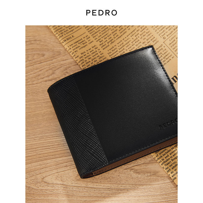 pedro男士多卡位短钱包小牛皮钱包 PEDRO钱包