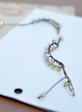 北柠纪原创ins风气质天然石简约手工编织手链女小众设计田园森系