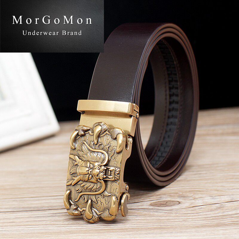 头层牛皮青年自动扣商务休闲男皮带 morgomon慕格蔓腰带/皮带/腰链