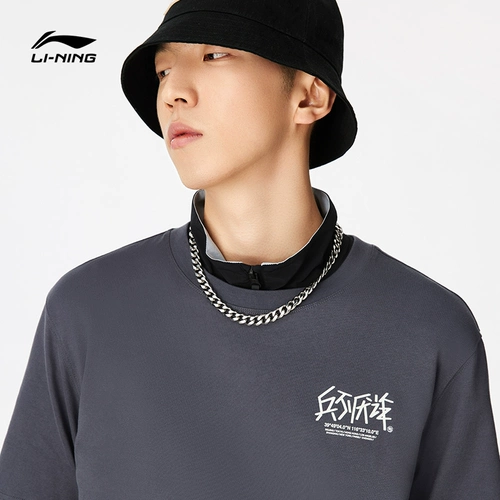 Li Ning, летняя футболка с коротким рукавом, спортивный костюм, круглый воротник