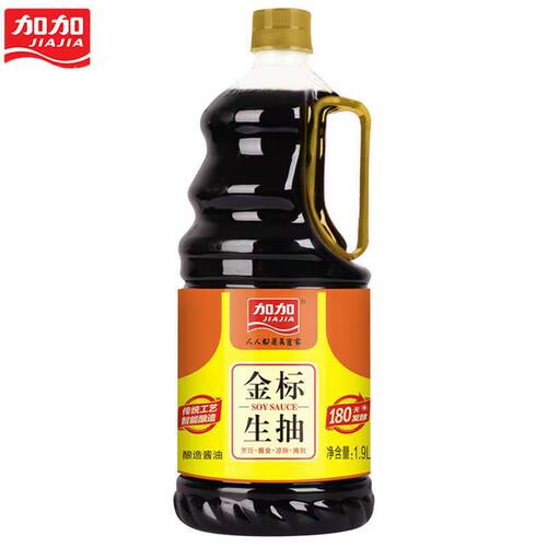 加加酱油 加加金标生抽 酿造酱油 海鲜蘸食 凉拌生抽1.9L - 图2