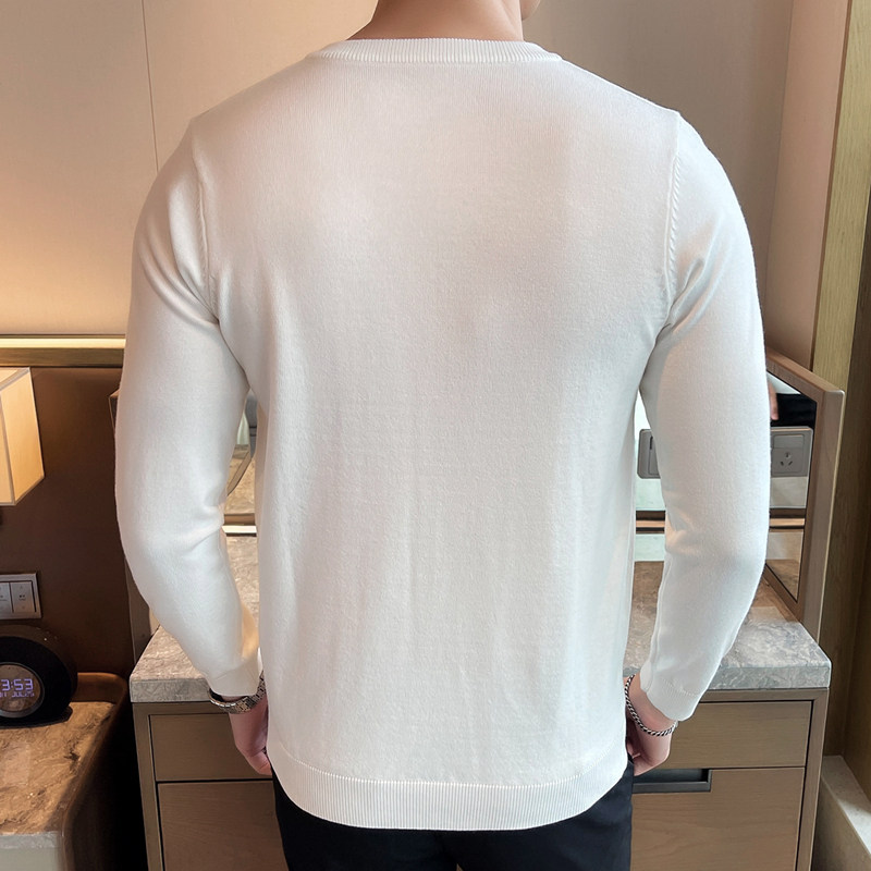 秋冬男针织衫V领纯色套头打底衫长袖修身毛衣简约线衣潮流毛线衫,淘宝优惠券,粉丝福利购,淘宝优惠卷